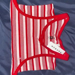 Red striped tank top from pacsun